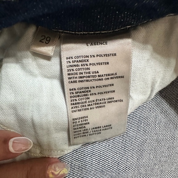 L’Agence Wanda Crop Blue Women's Jeans 29 - Picture 10 of 11